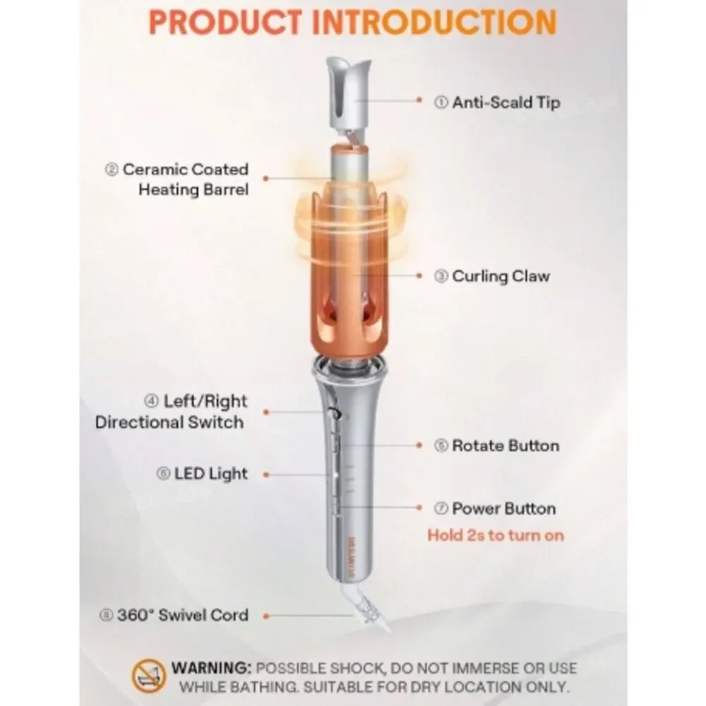 SheGlam It-Curl One-Touch Instant Curling Iron, 1.25